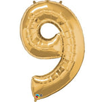 Large number helium balloon - Gold 0-9