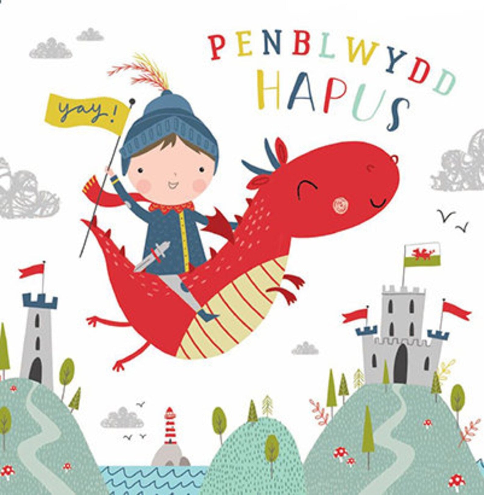 Penblwydd Hapus Knight & Dragon Card