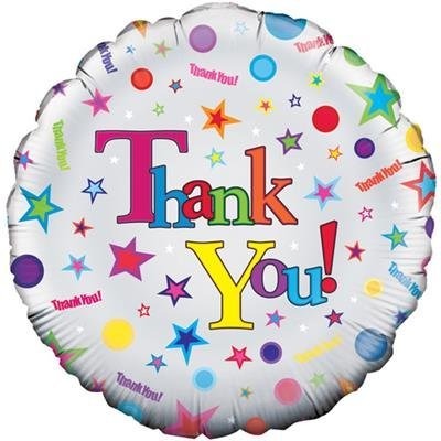 18 inch Thank You - Spots and Stars Balloon
