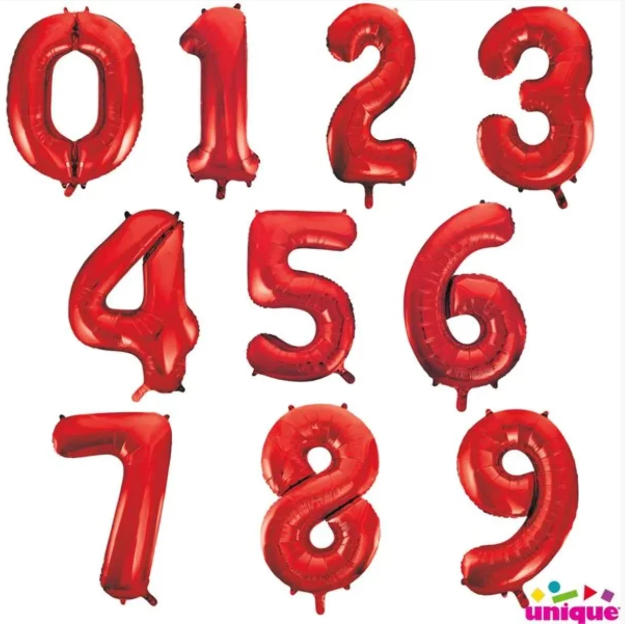 Large number helium balloon - red 0-9
