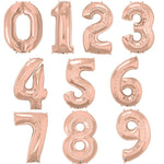Large number helium balloon - rose gold 0-9