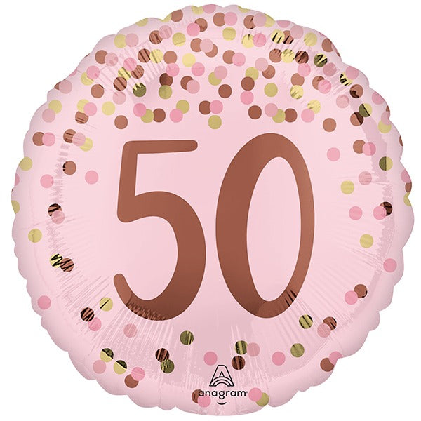 18 inch Pretty Pink 50th Birthday Foil Balloon