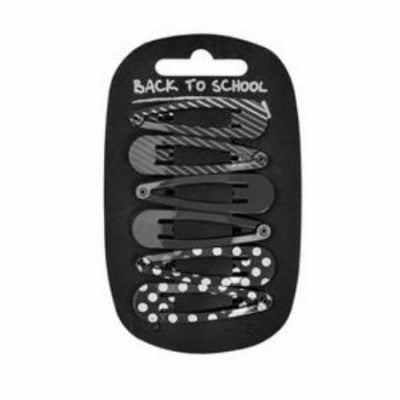 Black Patterned Hair Clips