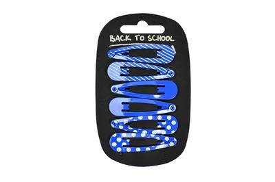 Blue Patterned Hair Clips