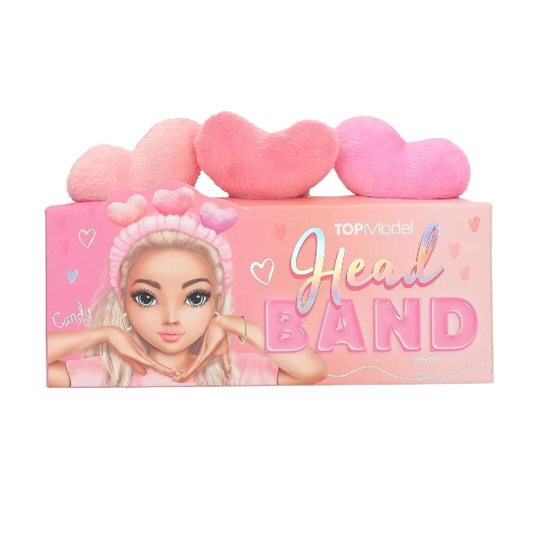 Top Model Head Band With Plush Hearts