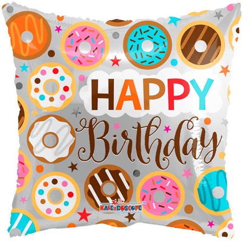 18 inch Birthday Doughnuts Square Foil Balloon