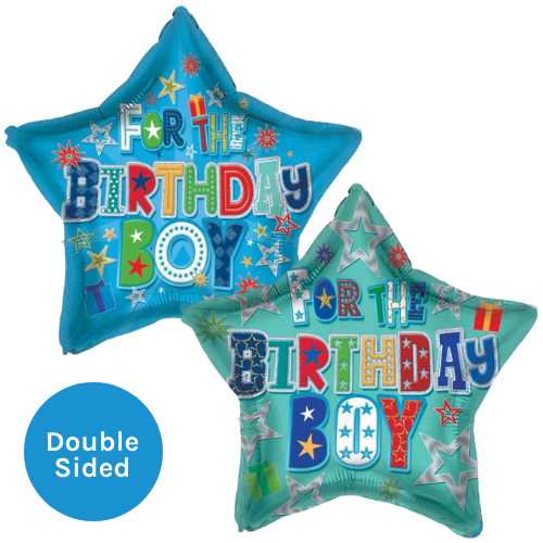 19 inch For the Birthday Boy Blue Star Foil Balloon