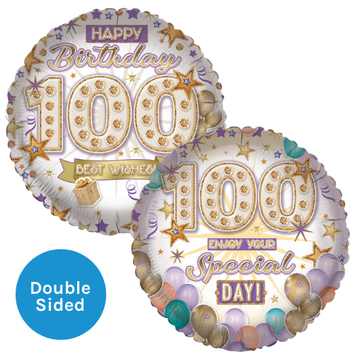 18 inch Special Celebration Age 100 Birthday Foil Balloon