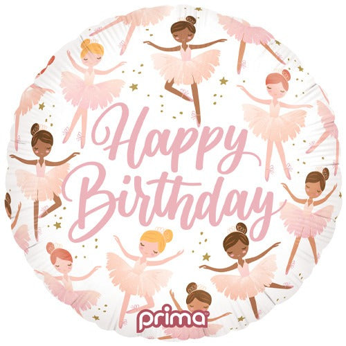 18 inch Happy Birthday Balloon - Ballerinas