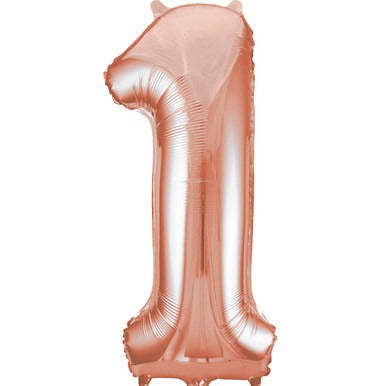 Large number helium balloon - rose gold 0-9