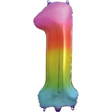 Large number helium balloon - rainbow 0-9