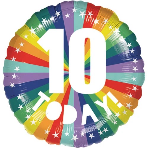 10 Today Rainbow Foil Balloon (18 inch)