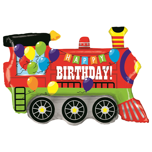 33 inch Birthday Party Train Foil Balloon
