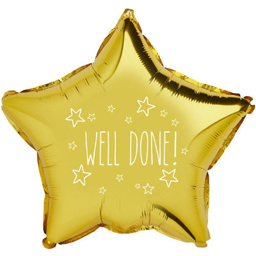 20 inch Well Done Gold Star Foil Balloon