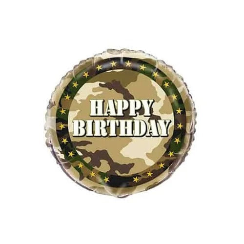 18 inch Happy Birthday Balloon - Camouflage