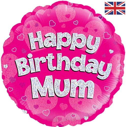 18 inch Happy Birthday Mum Round Foil Balloon