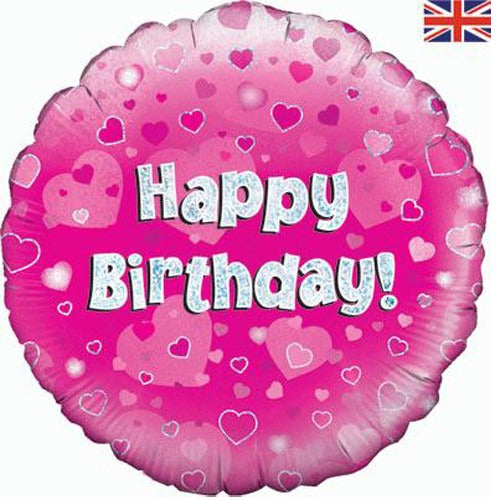 18 inch Happy Birthday Balloon - Pink