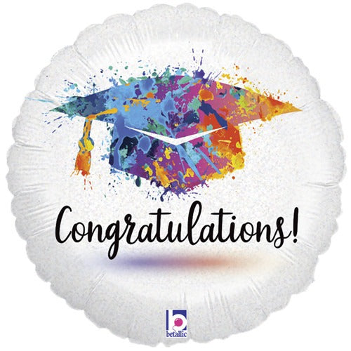 18 inch Congratulations Grad Painterly Foil Balloon