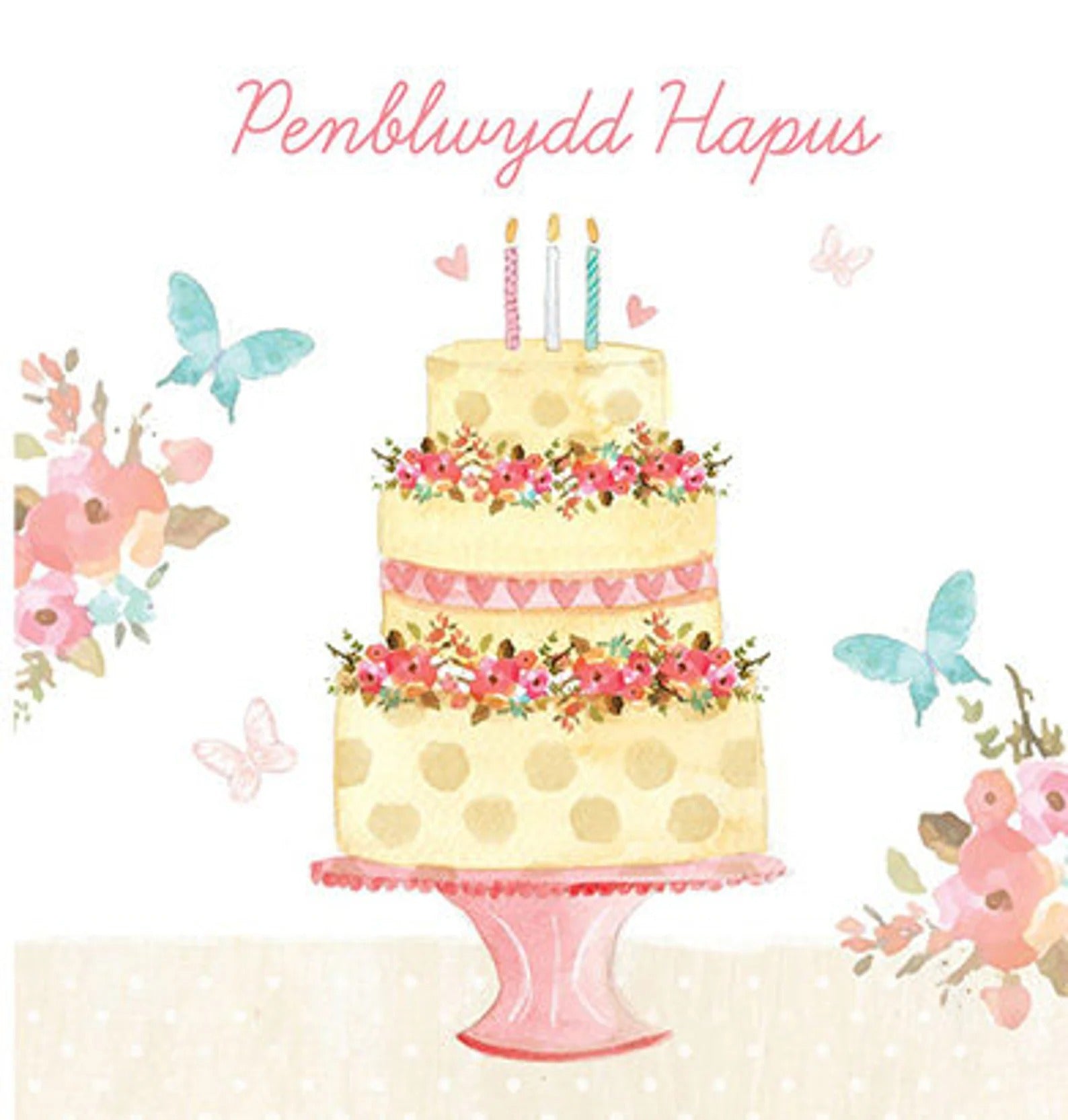 Penblwydd Hapus Birthday Cake Card