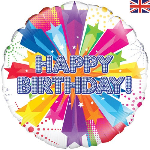 18 inch Bright Star Birthday Foil Balloon