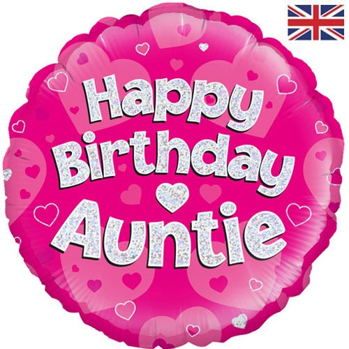 18 inch Happy Birthday Auntie Foil Balloon
