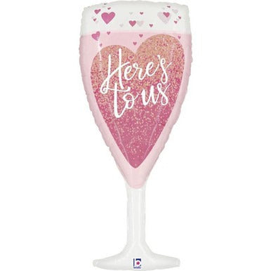 37 inch Here's To Us Champagne Foil Balloon