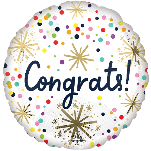 18 inch Congratulations - Congrats Confetti Sprinkle Balloon