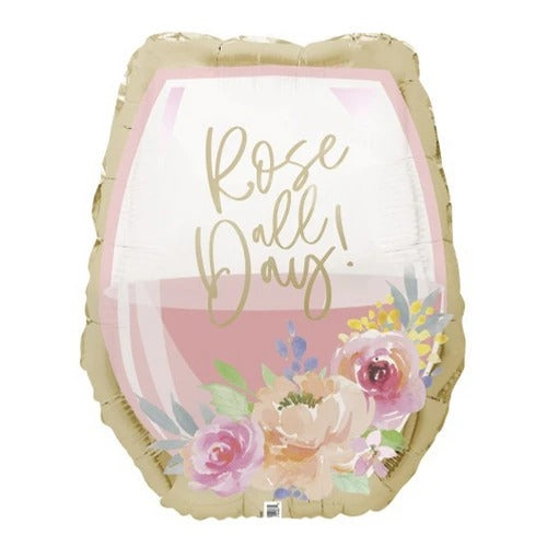 Rosé All Day Wine Glass Foil Balloon (17 inch)