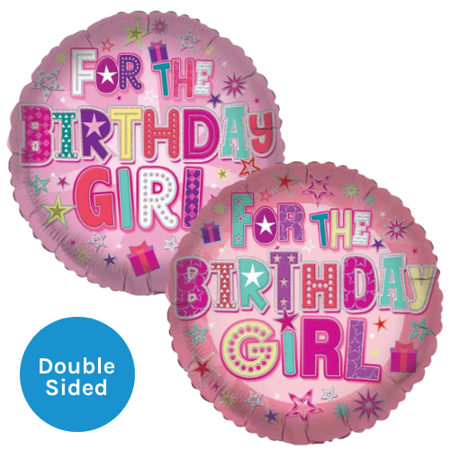 18 inch For the Birthday Girl Pink Foil Balloon