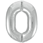 Large number helium balloon - silver 0-9