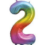 Large number helium balloon - rainbow 0-9