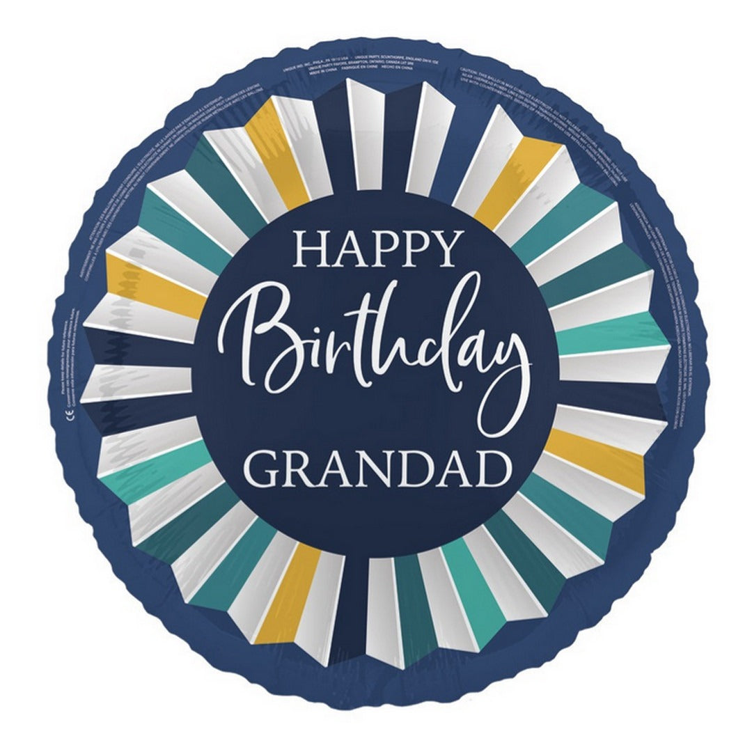 18 inch Happy Birthday Grandad Rosette Foil Balloon
