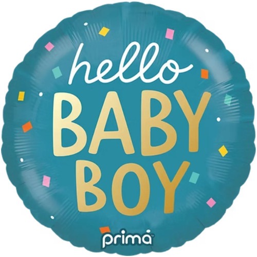 18 inch Hello Baby Boy Confetti Foil Balloon