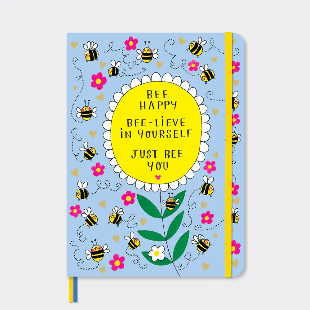 Rachel Ellen - A5 Notebook - Bee Happy | Bees & Sunflower Design