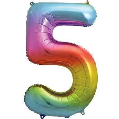 Large number helium balloon - rainbow 0-9