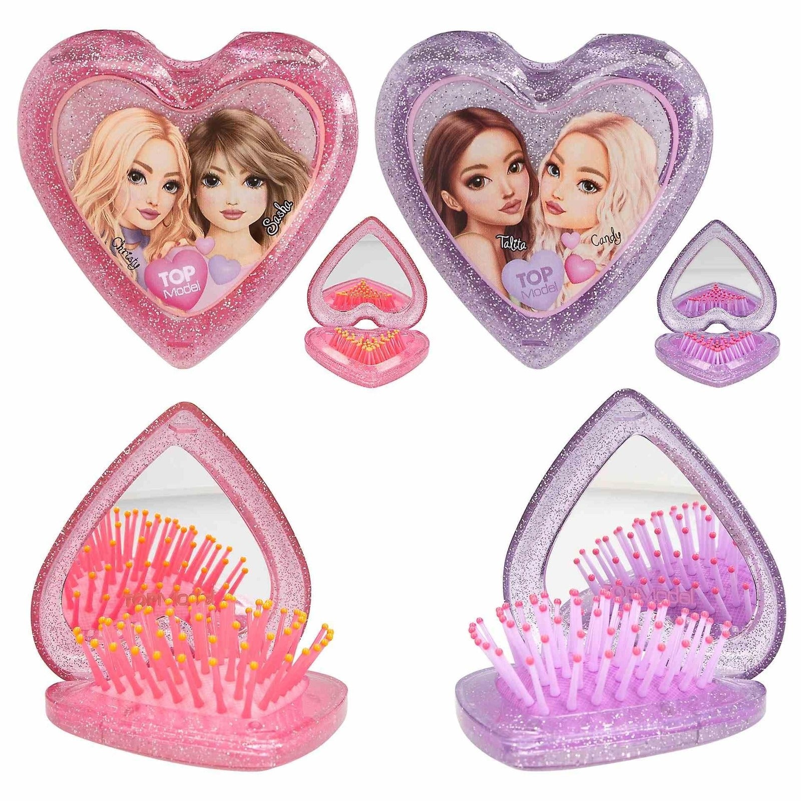 Top Model Folding Heart-Shaped Hairbrush