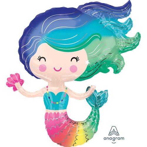 30 inch Supershape Balloon - Rainbow Mermaid