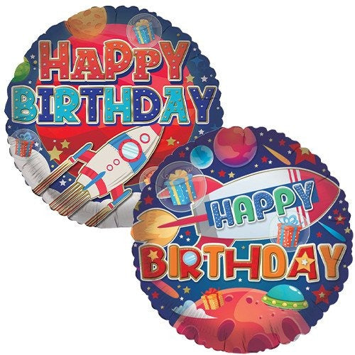 18 inch Happy Birthday Balloon - Space Adventure