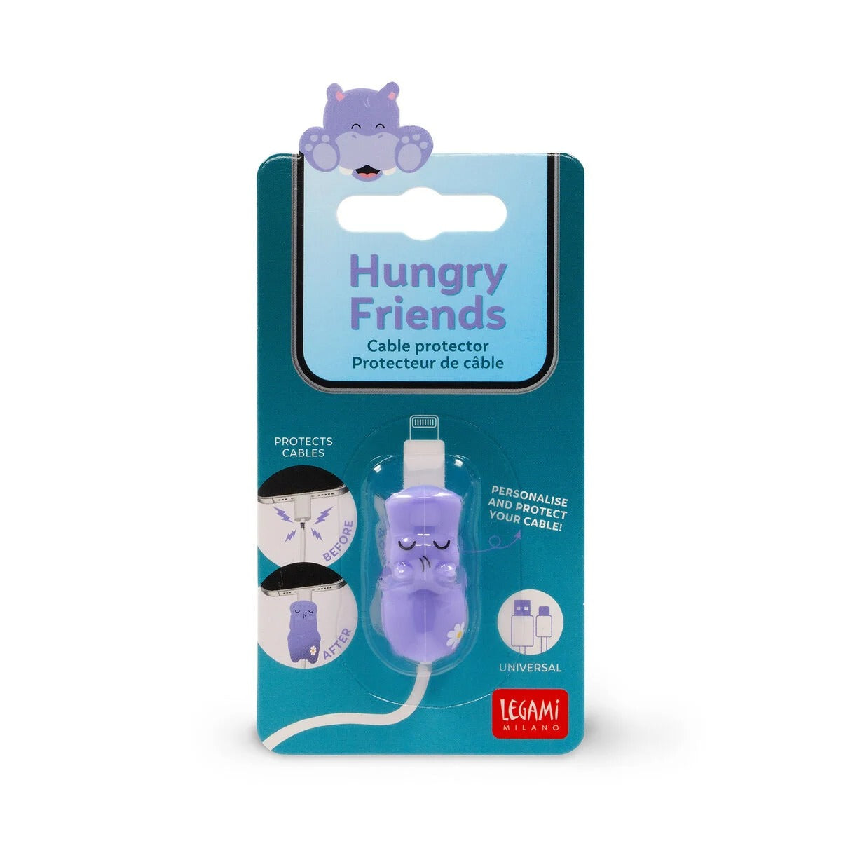 Legami - Hippo Cable Protector - Hungry Friends