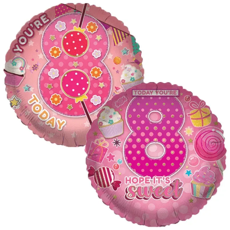 18 inch Age 8 Sweet Treats Balloon
