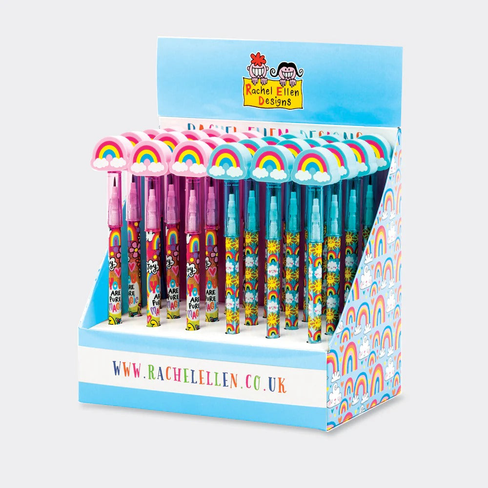 Rachel Ellen Pop Up Pencil With Rainbow Eraser Topper