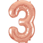 Large number helium balloon - rose gold 0-9