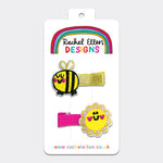 Rachel Ellen Hair Clips (2 Pack) - Bee & Flower