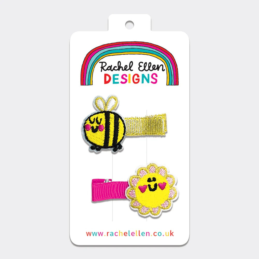 Rachel Ellen Hair Clips (2 Pack) - Bee & Flower