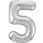 Large number helium balloon - silver 0-9