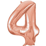 Large number helium balloon - rose gold 0-9