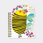 Rachel Ellen Plain Shaped Notebook -Bee Happy