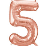 Large number helium balloon - rose gold 0-9