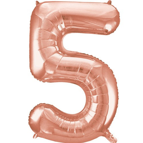 Large number helium balloon - rose gold 0-9